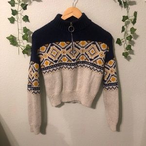 Pacsun Quarter Zip Crop Sweater